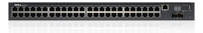 Dell Networking N2048 - Switch - L2+ - Managed - 48 x 10/100/1000 + 2 x 10 Gigabit SFP+ - front to back airflow - rack-mountable