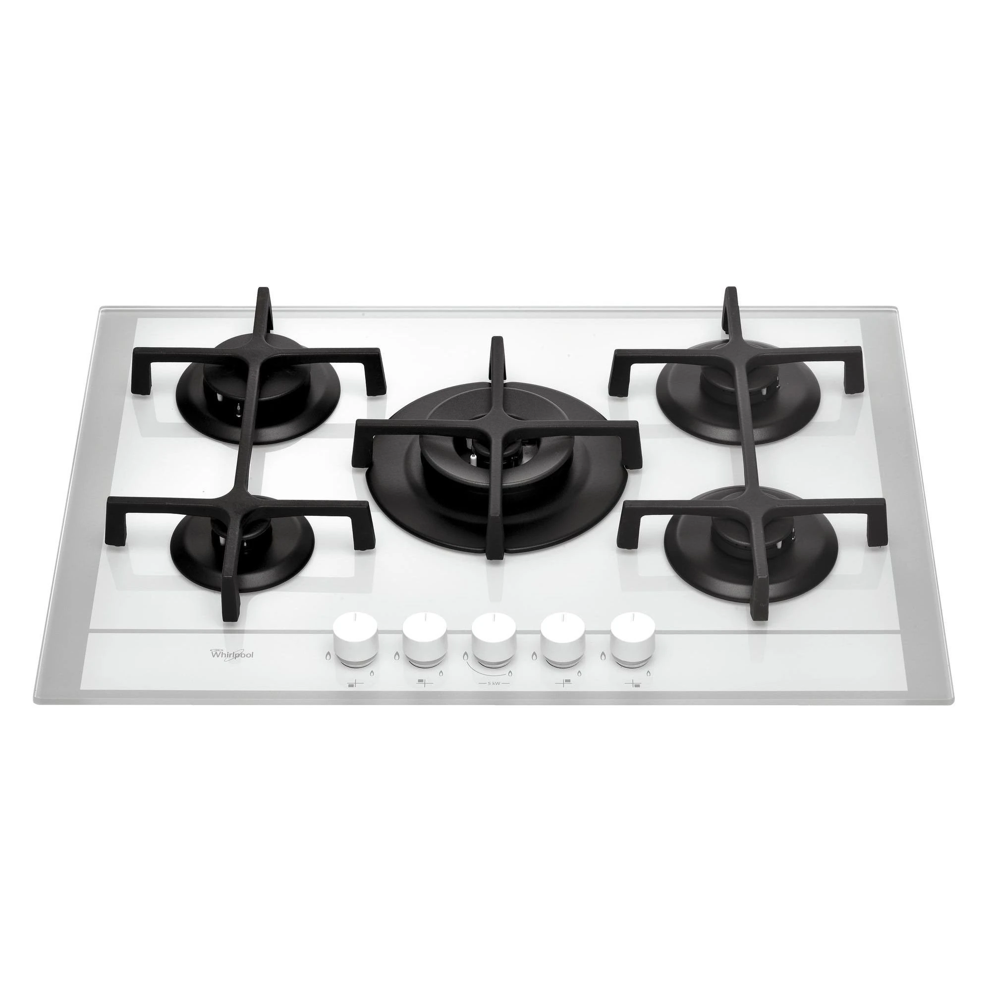 Whirlpool GOF 7523/WA Hob – Plate (Built-in, Gas, Glass, Rotary, Front, 230 V) White