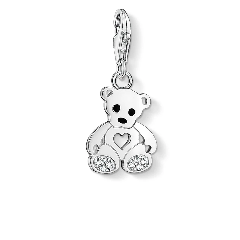 Thomas Sabo Women Charm Pendant Teddy Bear Charm Club 925 Sterling Silver 1119-041-14