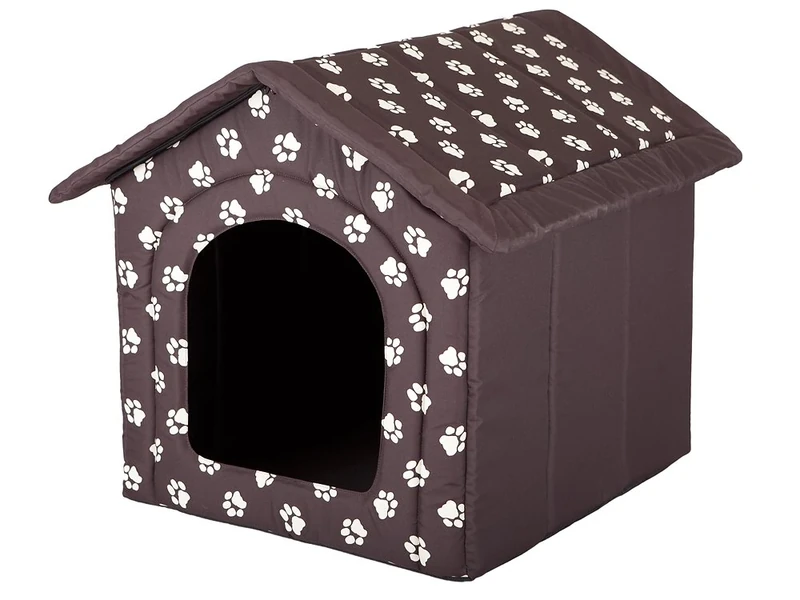 Hobbydog Dog House, Size 2, Brown with Paws