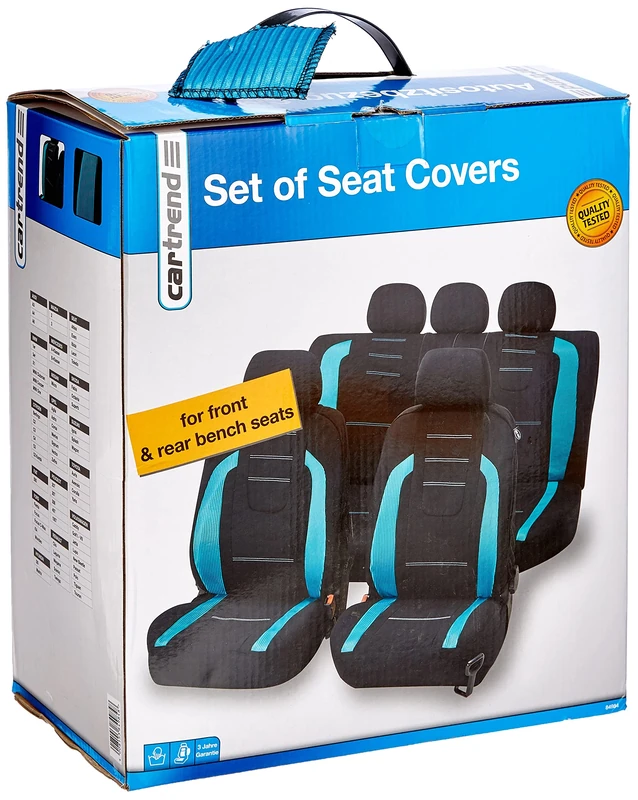 Unitec 84984 Seat Cover Set, Ice Blue (14 Pieces)