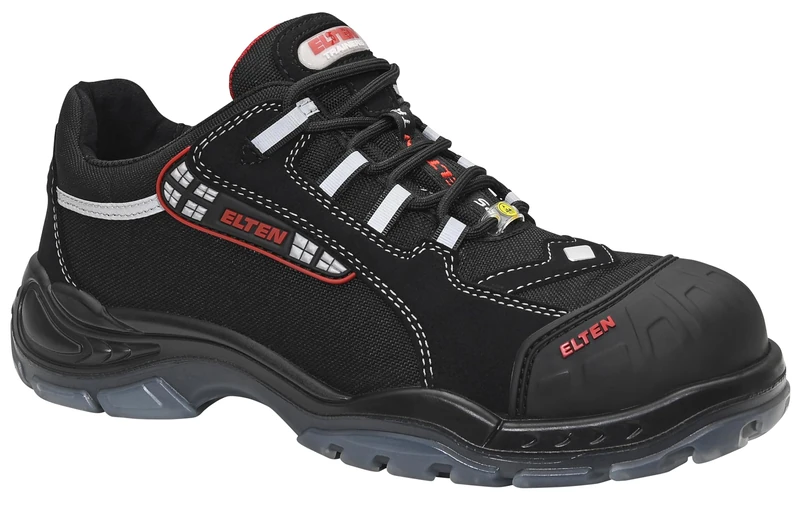 Elten 726771-42 Safety Shoes "Sanex PRO" ESD S3, Size 8, Black/Grey - EN safety certified