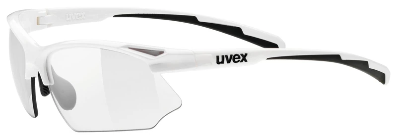uvex Sportstyle 802 V - Sports Sunglasses for Men and Women - Self-Tinting Lenses - Anti-Fog Technology - White/Smoke - One Size