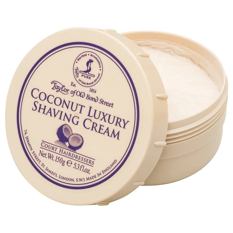 Taylor of Old Bond Street Coconut Shaving Cream 150g, Unisex Shaving Cream and Soap