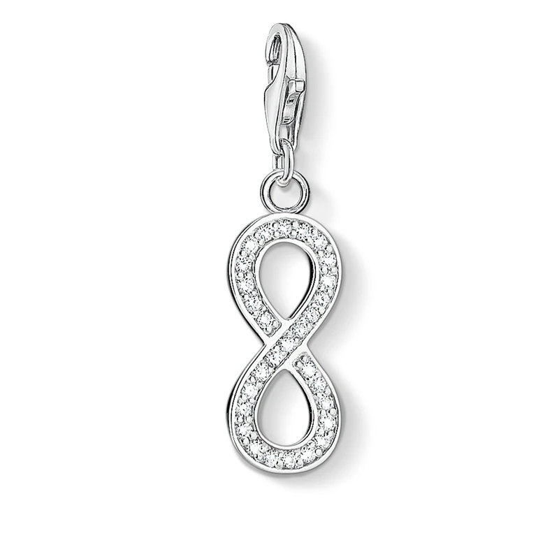 Thomas Sabo Women Charm Pendant Eternity Zirconia white Charm Club 925 Sterling Silver 1132-051-14