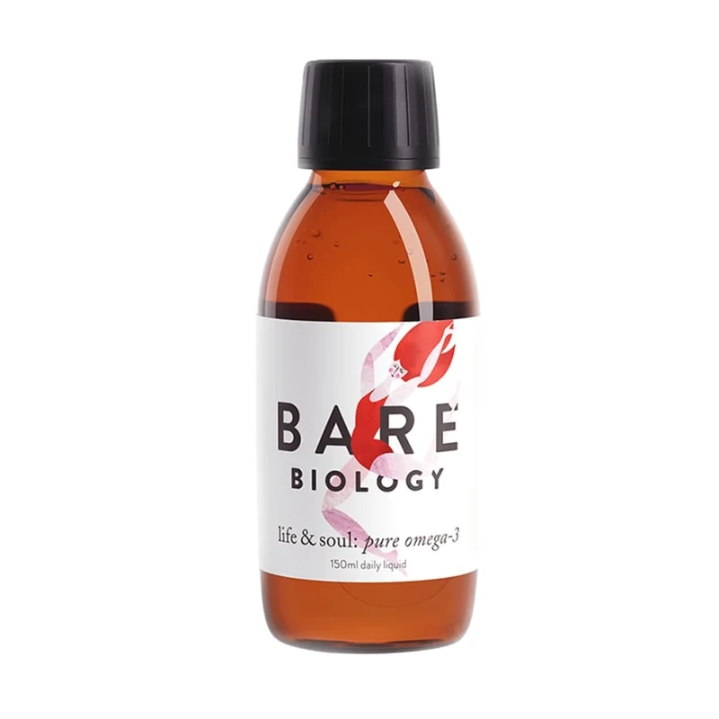 Bare Biology Maximum Strength Pure Omega 3 Fish Oil Liquid 4,000mg - Life & Soul Liquid Omega 3 (1 to 2 Months Supply - 150ml) EPA 2600mg DHA 1180mg, Supports Heart, Brain Function & Eye Health