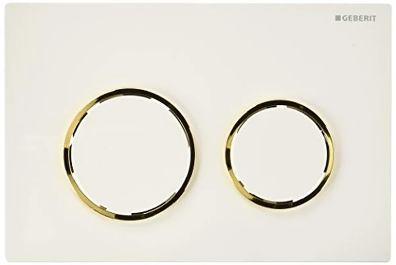 Geberit Omega 20 Push Plate White/Gold/White for Geberit Omega Flush-Mounted Cistern 12 cm