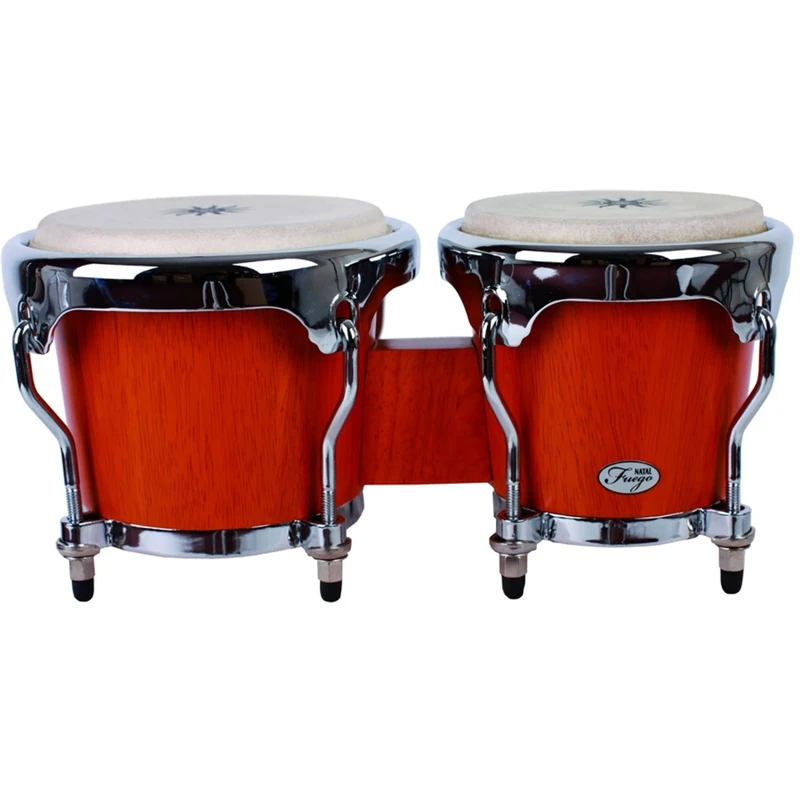 Natal Fuego Series Natural Wood Bongos Chrome Hardware Matte Natural