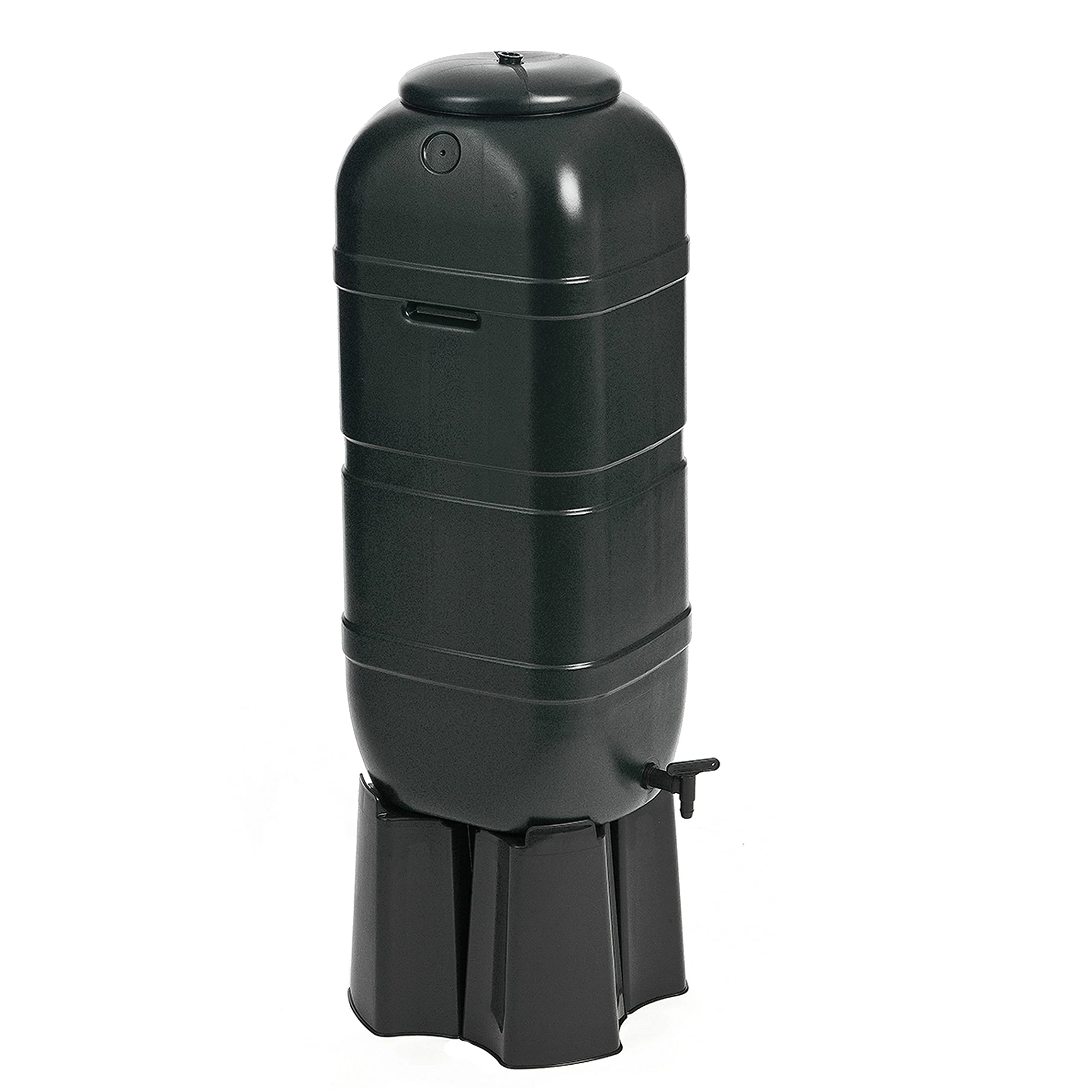 British Made 100L Litre Slimline Garden 3 Piece Water Butt Rain Tank Kit With Stand & Filler Strong Plastic