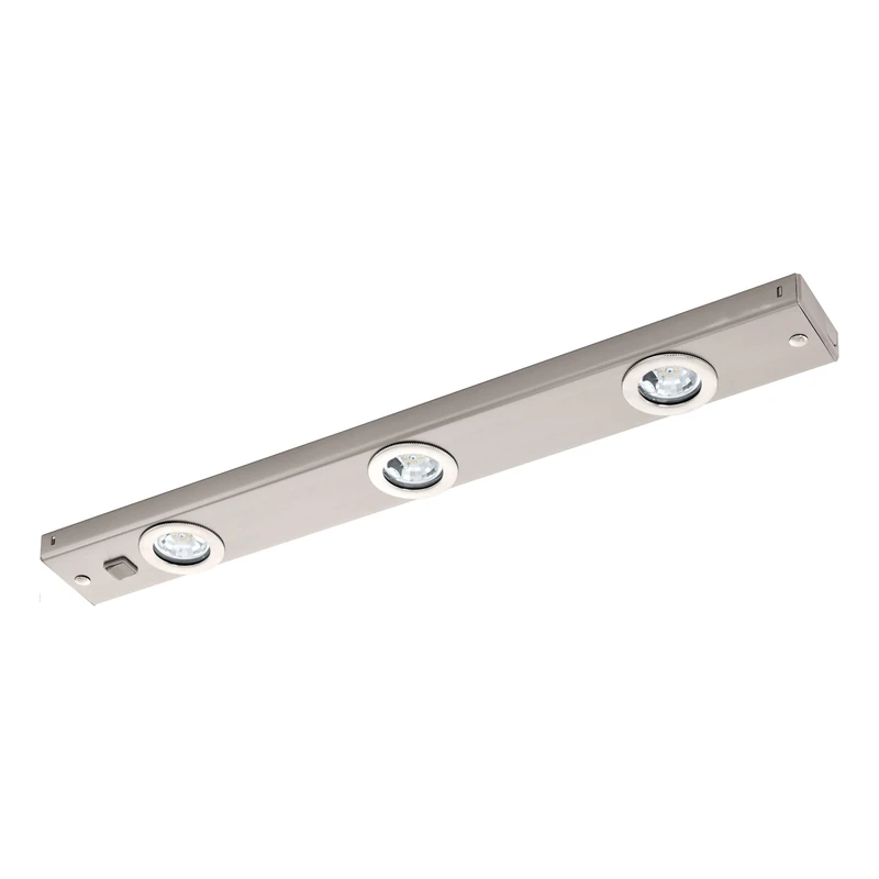 Eglo LED Under-Cabinet Light KOB LED, 3 lamp Kitchen Light Made of Metal in Nickel matt, Rocker Switch, Warm White
