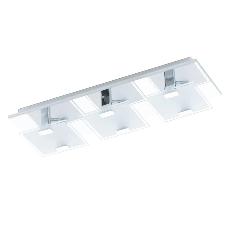 Eglo LED VICARO LED Wall and Ceiling Light WL/DL/3 Chrome/Frosted/Clear 93313 E