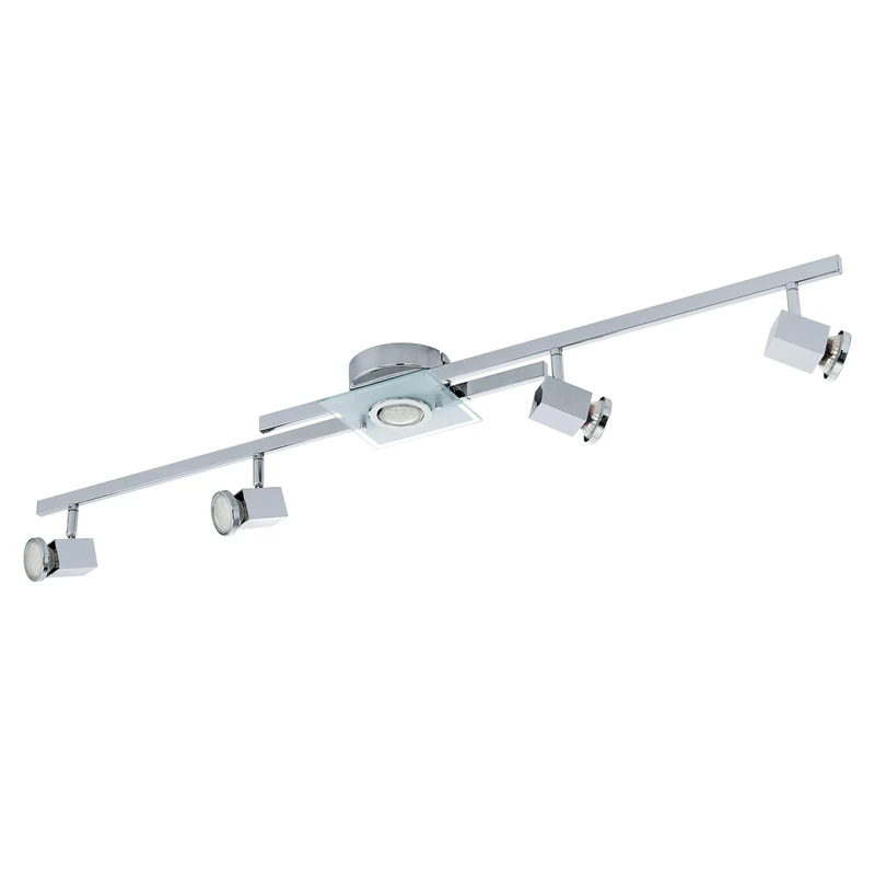 Eglo Cerbero LS/5 GU10 LED Wall and Ceiling Light, Chrome/Satin Finish 93117 E