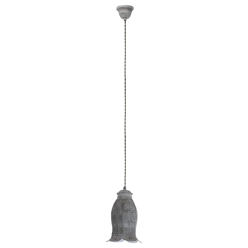 Eglo Pendant Lighting Talbot 1, Oriental Ceiling Light Fitting, Vintage Hanging lamp for Dining and Living Room Made of Grey Metal, E27 Socket