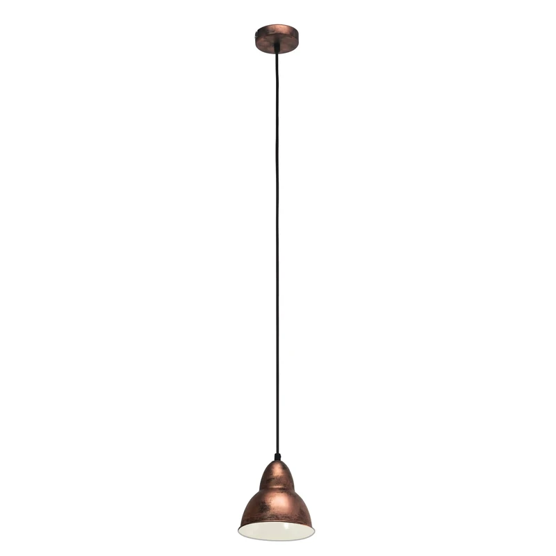Eglo Pendant Lamp Truro, 1-Light Vintage Hanging Lamp in Industrial Style, Retro Steel Pendant Light, Colour: Antique Copper, Socket: E27