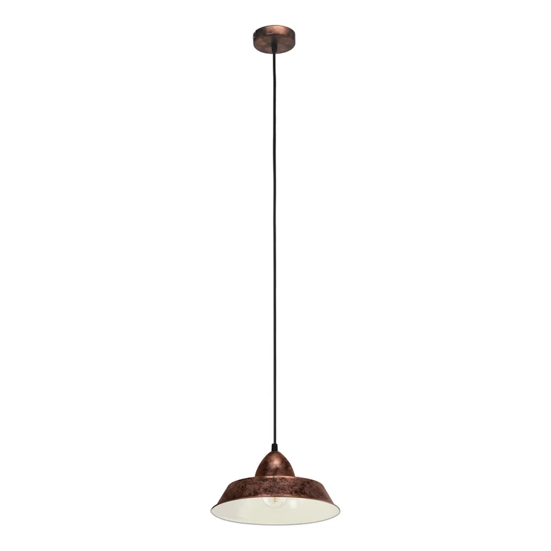 Eglo Pendant Light Auckland, 1-Light Hanging Lamp Industrial Vintage, Steel Pendant Lamp in Antique Copper, Dining Table Light, Hanging Living Room Lamp with E27 Socket