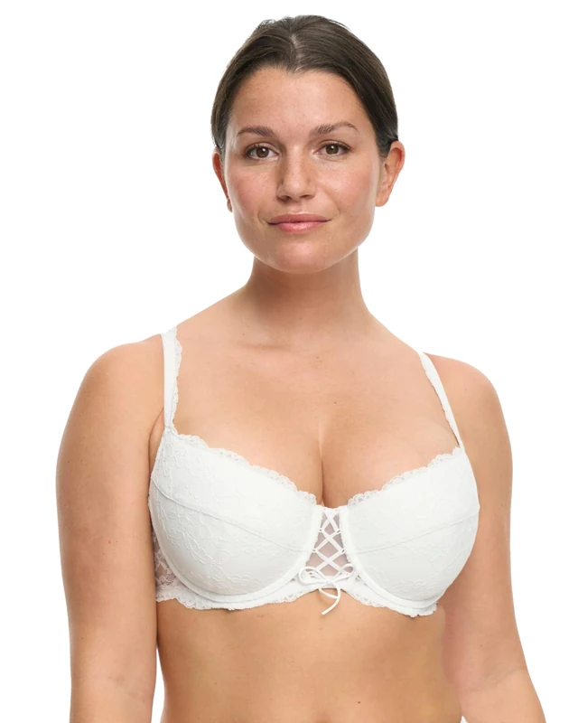 Susa Women's 7667 Plain Push-Up Everyday Bra, White (003), 32DD (Manufacturer Size: 70E)
