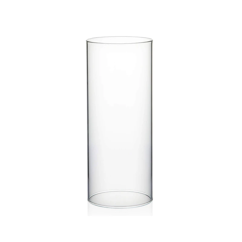 WGVI Hurricane Candle Holder Sleeve, Wide 4", Height 10", Clear Glass Cylinder Candleholder, Chimney Tube, Open Ended Candle Shade, 1 Piece