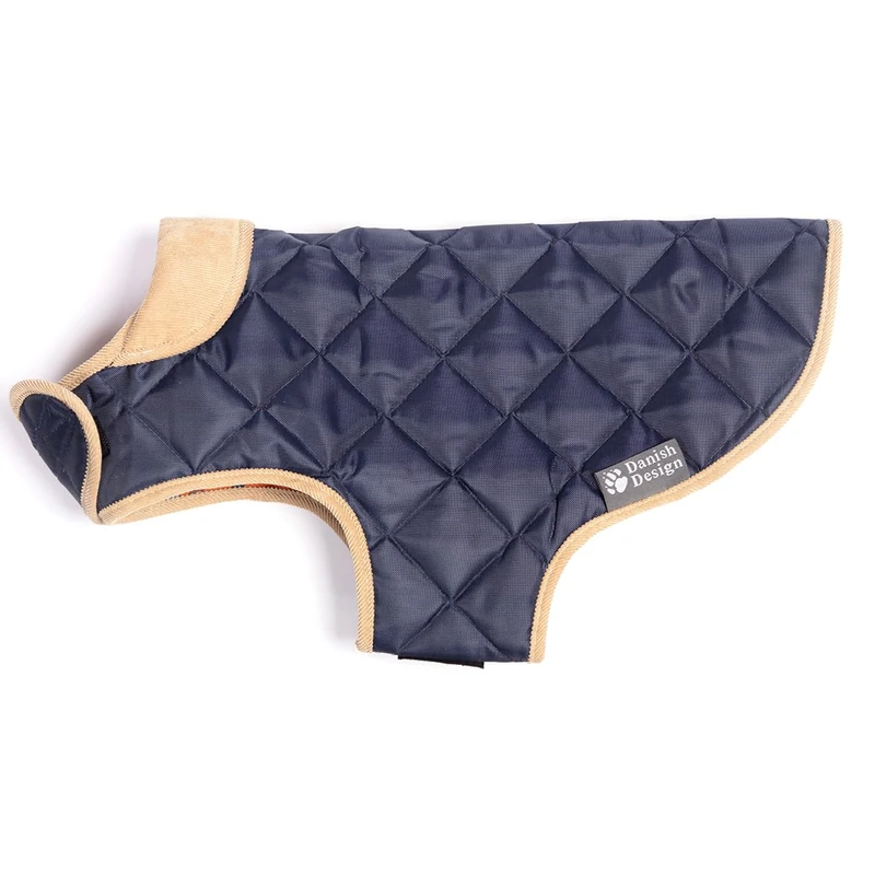 Danish Design Navy Diamond Quilt Shower Proof Thermal Lined Dog/Puppy Coat 30 Inch 75 cm