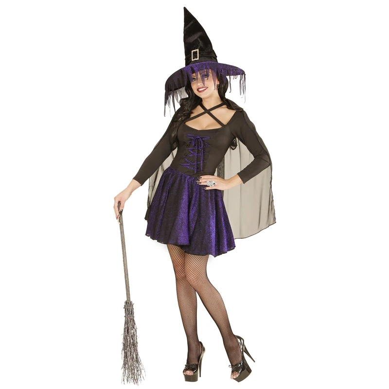 Widmann 02362 Adult Witch Costume ? Top, Skirt, Cape and Hat ? Size M