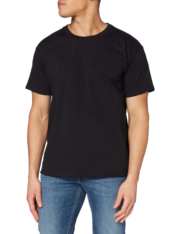 Fruit of the Loom Mens Sofspun® Short Sleeve T-Shirt (S) (Black)