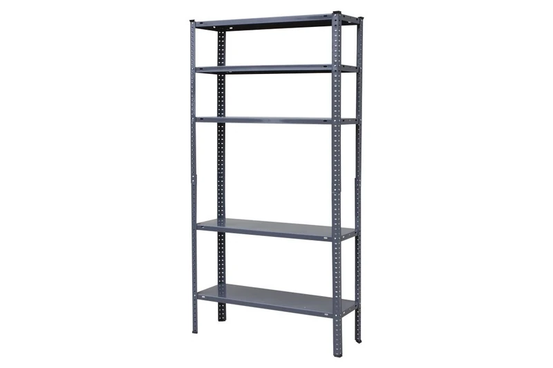 Cofan Grey Metal Shelving Unit with Screws and Brackets | Resistant to a weight per shelf of 80 kg - Image 1