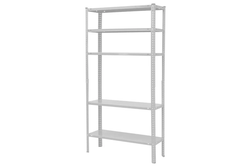 Cofan Metal Shelf in White with 5 Shelves | with Screws and Brackets | Resistant to a weight per shelf of 80 kg
