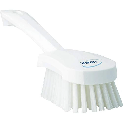 Vikan 41905 Hand Brush, Short Handle, Medium Bristles, Sweeping / Washing, 270mm, White