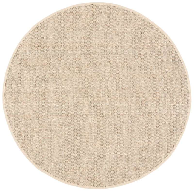 Safavieh Natural Fiber Rug for Living Room, Dining Room, Bedroom - Natural Fiber Collection, Short Pile, in Natural and Beige, 122 X 122 cm