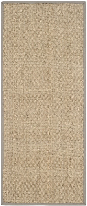 Safavieh Natural Fiber Collection Runner Rug - 2'6" x 6', Natural & Grey, Border Basketweave Seagrass Design, Easy Care, Ideal for High Traffic Areas in Living Room, Bedroom (NF114P)