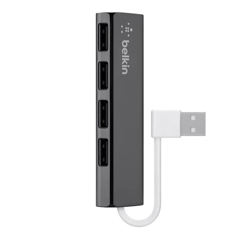Belkin Ultra-Slim 4 Port USB 2.0 Travel Hub - Black F4U042BT - Image 1