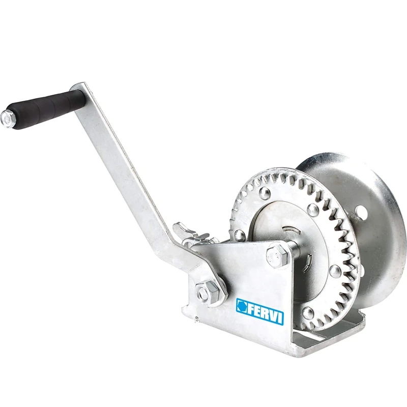 Fervi 0070 Manual Winch, 545 kg, gold-silver
