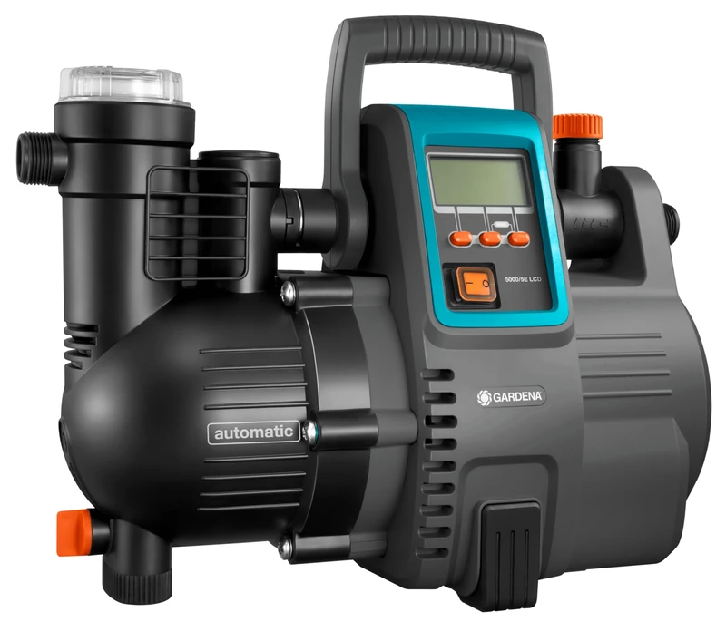 Gardena Station de pompage 5000/5E LCD Comfort : pompe domestique, économie d'énergie, débit 5 000 l/h, moteur 1 300 W avec protection thermique, protection contre la marche à sec (1759-20)
