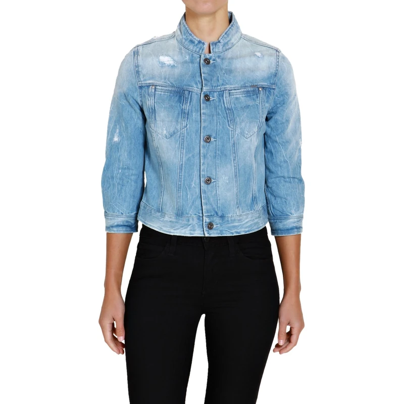 G-STAR RAW Women's Midge Dumont Cropped Jacket Neya Denim, Blue (LT Aged Destroy), Size 10 (Size:Medium) - Image 1