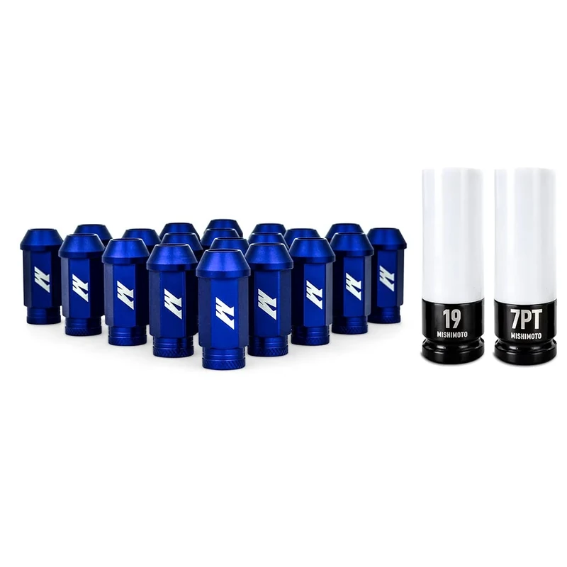 Mishimoto MMLG-125-LOCKBL Aluminum Locking Lug Nuts, M12 x 1.25, Blue
