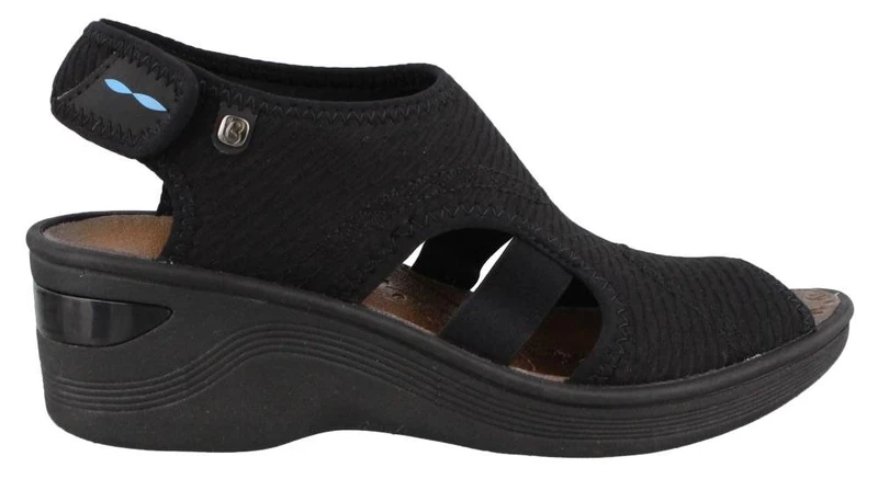 BZees Women's Dream Sandal, Black Mesh, 7 UK