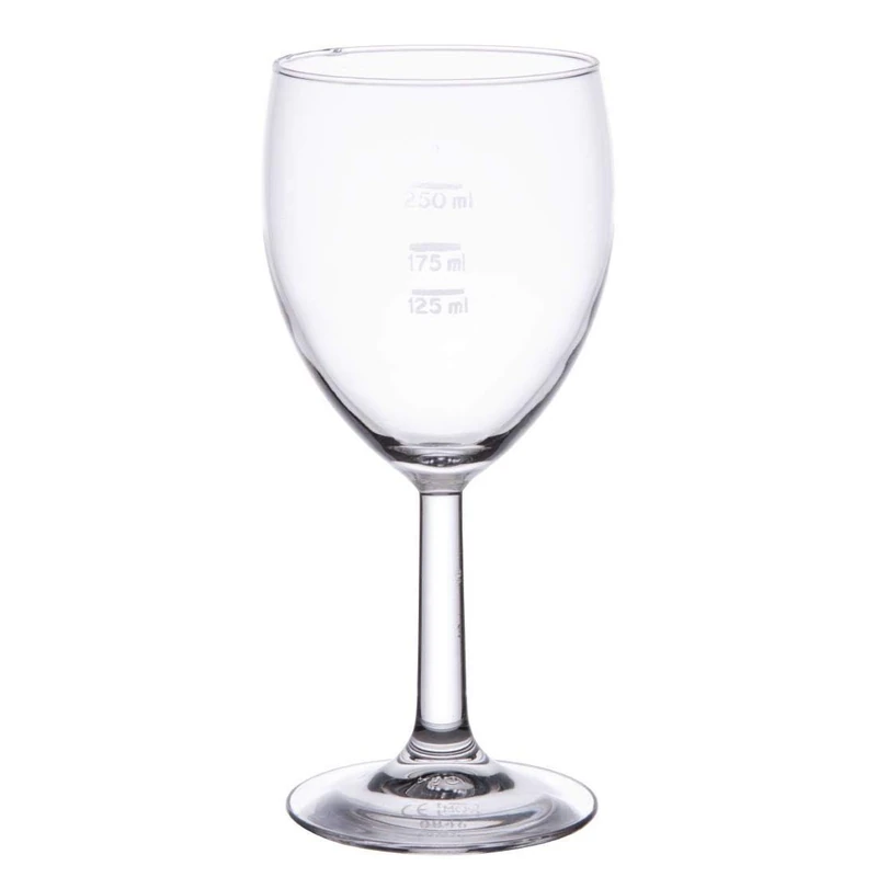 Arcoroc Savoie Grand Vin Wine Glasses 350ml CE Marked at 125ml 175ml and 250ml Pack of 48