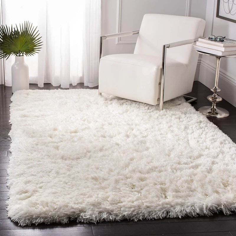 Safavieh Shaggy Indoor Hand Tufted Rectangle Area Rug, Artic Shag Collection, SG270, in Ivory, 122 X 183 cm for Living Room, Bedroom or Any Indoor Space