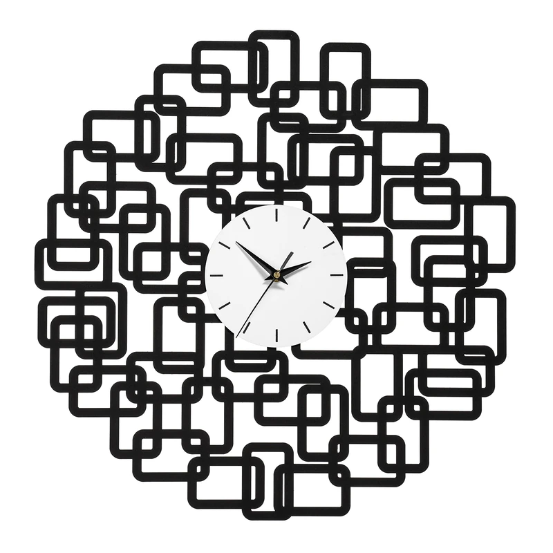 Premier Housewares Squares Design Wall Clock - Black - Image 1