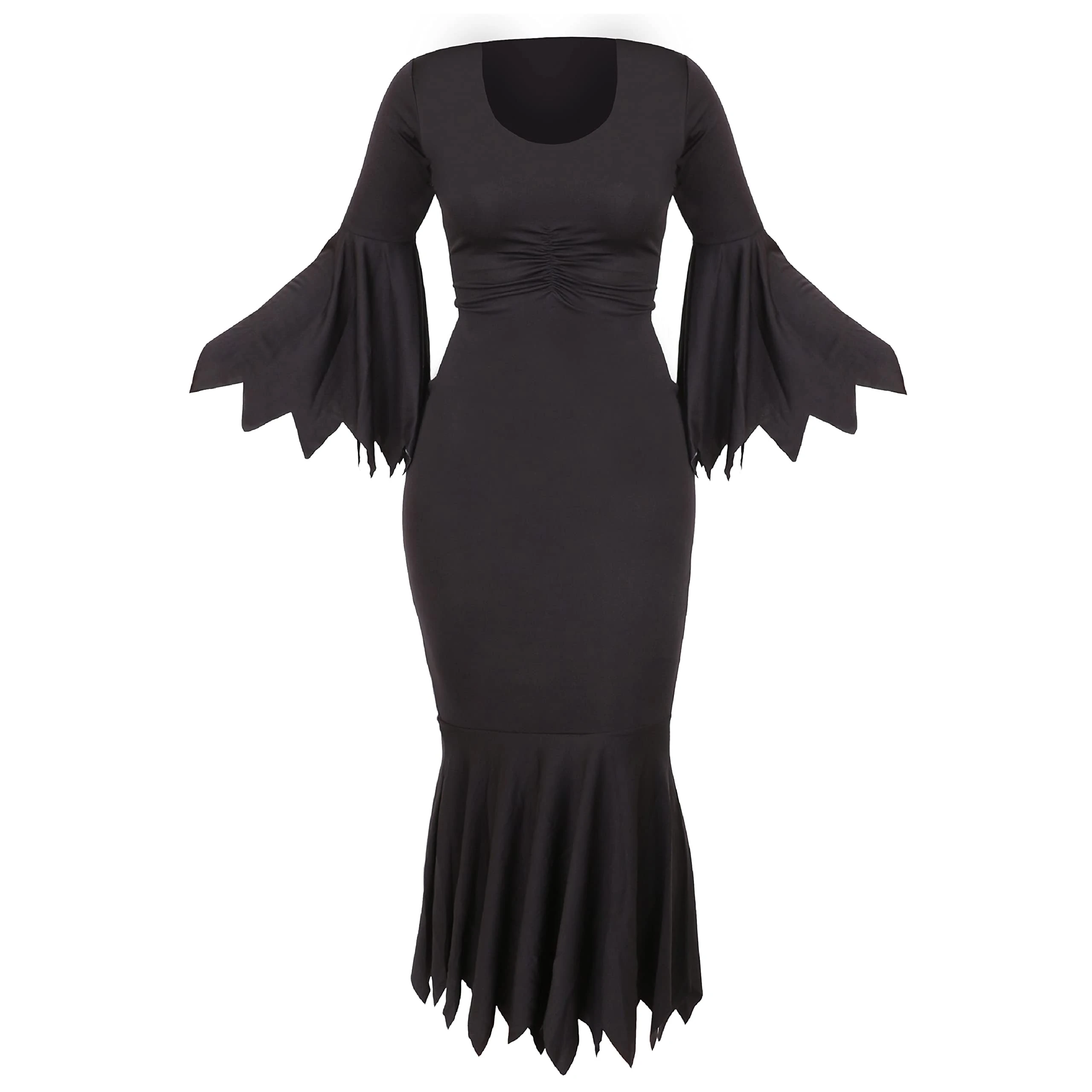 Ladies Black Halloween Dress - Perfect For Halloween Or Fancy Dress Events - UK 10/12 / Medium
