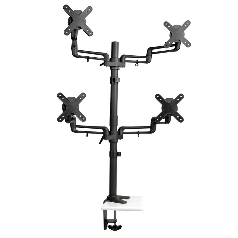 Tripp Lite Quad Display Flex Arm Desk Mount Monitor Stand Clamp 13 - 27 Inch (DDR1327SQFC)