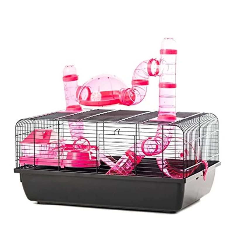 Little Friends Landmark Animal Cage with Accessories, Small, 58 x 38 x 29 cm, Pink