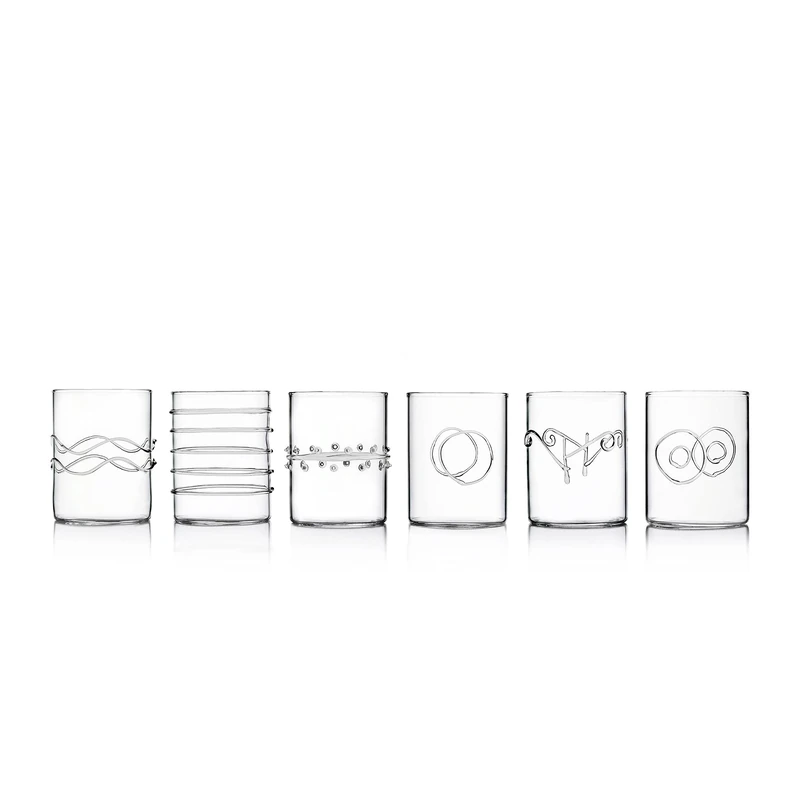 Ichendorf Milano Set of 6 Water Glasses | Deco Collection | 30 cl | Borosilicate Glass | Handmade