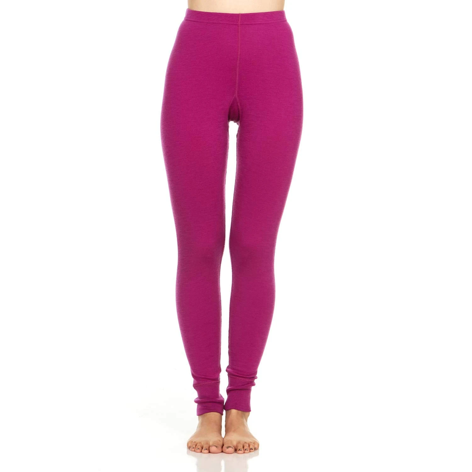 100% Merino Wool Women's Midweight Base Layer Bottoms - Thermal Underwear - No Itch Renewable Fabric - Radiant Violet - X-Small