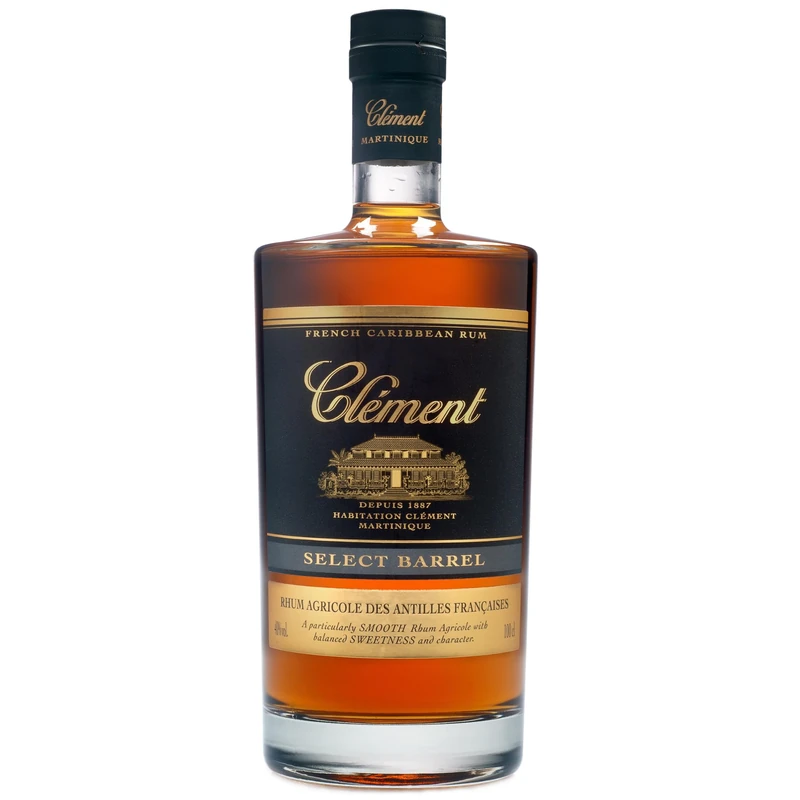 Clément Rhum Clement Select Barrel: Rhum Agricole with natural flavours | Distilled, matured and bottled in Martinique | 40% Alcohol, 700ml | Perfect for short and long drinks