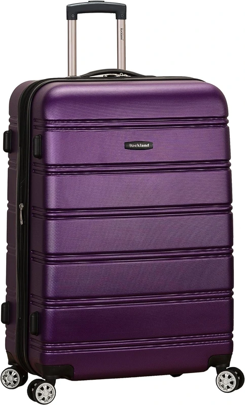 Rockland Abs 24" Expandable Spinner Luggage, Purple