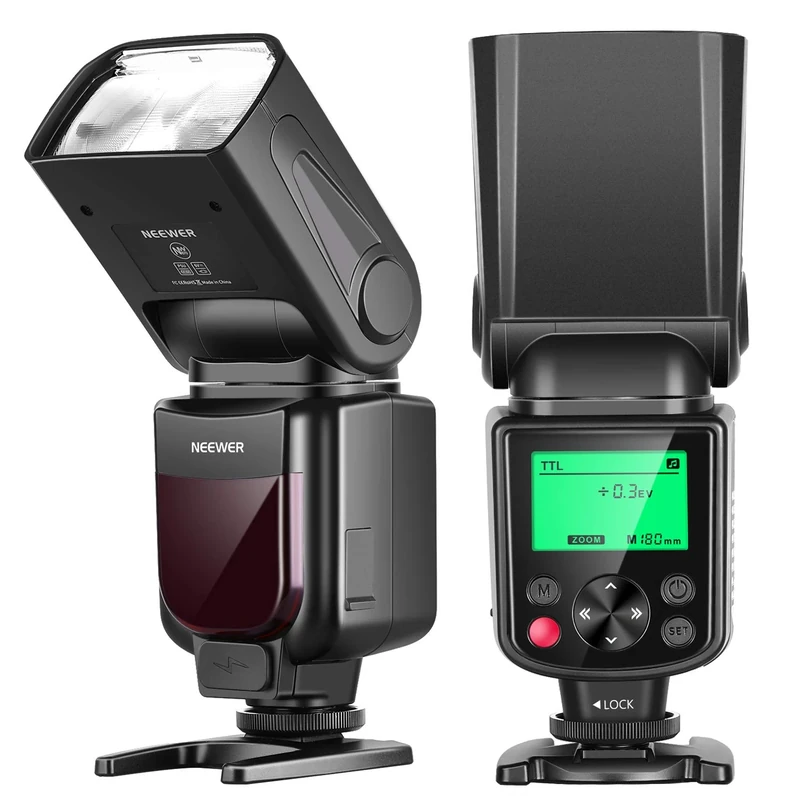 Neewer NW-670 TTL Flash Speedlite with LCD Display for Canon 7D Mark II,5D Mark II III,IV,1300D,1200D,1100D,750D,700D,650D,600D,550D,500D,100D,80D,70D,60D and Other Canon DSLR Cameras