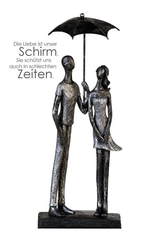 Casablanca modernes Design Sculpture, Resin, Charcoal, Grey, Silver Tone, Höhe 36 cm