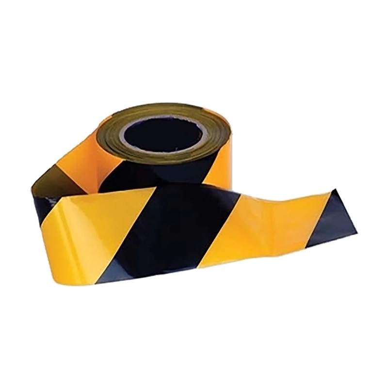 Portwest Barricade/Warning Tape, Color:Black/Yellow, Size:500m x 75mm x 30 microns, BT10YBR