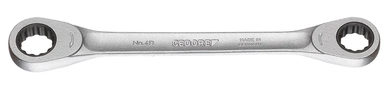 Gedore Double Ring Ratchet Spanner, 1 Piece, 4 R 1/2x9/16AF