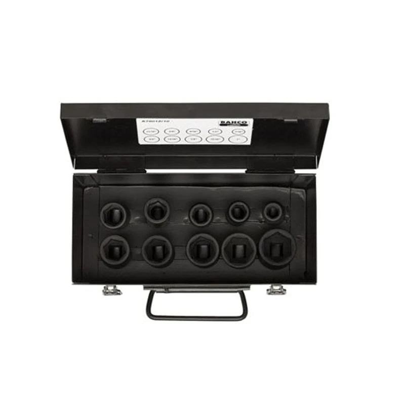 Bahco K7801Z/10 10 Parts Impact Socket Set, Black, 1/2-Inch